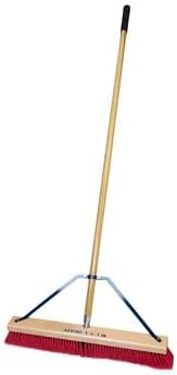 24" Soft Sweep Indoor Push Broom with 60" Handle. Ideal for Epoxy & Polished Floors. Durable American Made Steel Brackets-Stainless Steel Hardware. No Plastic. 100% Made in The USA