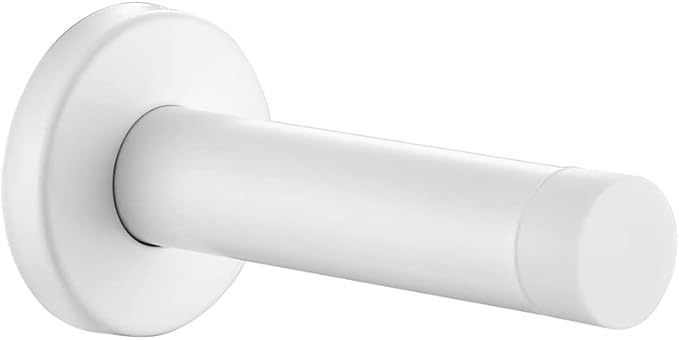 JQK Door Stopper White, 304 Stainless Steel Thicken 1mm Sound Dampening Door Stop Bumper Wall Protetor, DSB5-WH