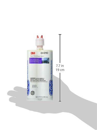 3M Bare - Metal Seam Sealer, 08310, Beige Color, Two-Part, Non-Sagging, Self-Mixing Epoxy, 200 ml/6.75 fl oz Cartridge