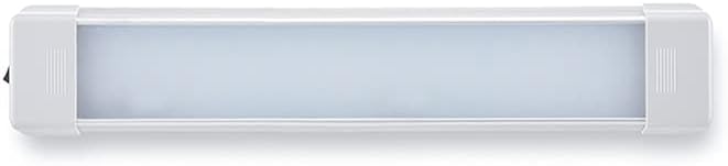 LED Interior Utility Light Fixture 10.6" x 2.6", High Lumen-Output Low Current Draw Energy Efficient, Frosted Lens 6000K Cool-White Even Diffused Beam, On/Off Rocker Switch 12V-24V DC, 1-Pack