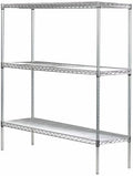 Omega Stainless Steel Shelves, 14" Deep x 60" Wide x 34" High 3 Tier Heavy Duty Wire Shelving Unit for Kitchen Garage Office Restaurant Warehouse 800-lb Per Shelf Weight Capacity
