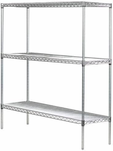 Omega Stainless Steel Shelves, 24" Deep x 54" Wide x 34" High 3 Tier Heavy Duty Wire Shelving Unit for Kitchen Garage Office Restaurant Warehouse 800-lb Per Shelf Weight Capacity