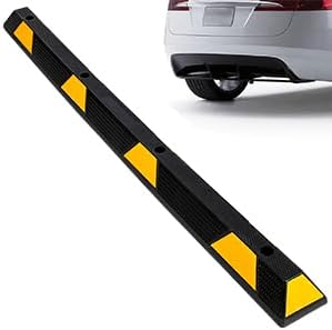 Curb Parking Garage Floor Stopper - 72 Inch Extra Wide Heavy Duty Rubber Parking Lot Stopper, for Vehicles Truck Driveway, Protect Pumpers from Cars Vans Trucks(2PCS)