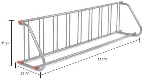 Global Industrial 111" L Single-Sided Grid Bike Rack, 9-Bike Capacity, Powder Coated Steel, Gray, Commercial Bike Rack for Stores, Parks, Schools and More