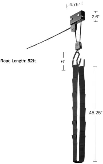 RAD Sportz Kayak Hoist 2-Pack Quality Garage Storage Canoe Lift with 125 lb Capacity Even Works as Ladder Lift Premium Quality Pulley System, Black