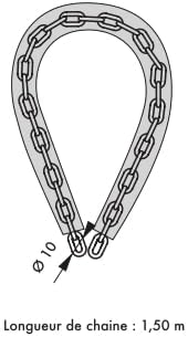 Heavy-Duty Chain Lock – 3.94ft Hardened Steel, 10mm Cut-Resistant Links, PVC Weatherproof Coating – Ultimate Anti-Theft Protection for Bikes, Motorcycles, Gates & Fences, High-Security Design