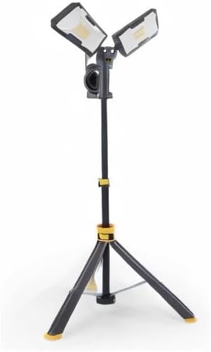 LUTEC 【Upgraded】 6290Max 15000 Lumen 138W Dimmable LED Work Light with Telescoping Tripod, Adjustable Color Temperature Dual-Head Work Light with Stand and 8 Ft 3-Prong Power Cord