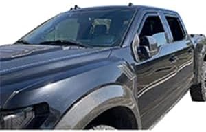 in Channel Window Visor Compatible with Dodge 02-08 Ram 1500 03-09 Ram 2500/3500 Quad Cab Sun Rain Guard Wind Deflector 194623