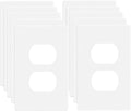 1-Gang Screwless Duplex Wall Plate Cover Single Switch Outlet Electrical Faceplate for Light Switch, Smart Switch, Receptacle, Dimmers, USB Outlet, GFCI, Child Safe Cover Plate, White (10-Pack)