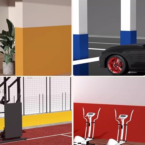 Self-Adhesive Rubber Foam Garage Wall Protectors - 39.3x39.3in Grey Gym Wall Guards for Ultimate Protection, Shock Absorption & Durability in Studios & Garages