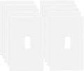 1-Gang Screwless Toggle Switch Wall Plate Cover Toggle Switch Outlet Electrical Faceplate for Light Switch, Receptacle, Dimmers, USB Outlet, GFCI, Child Safe Cover Plate, White (10-Pack)