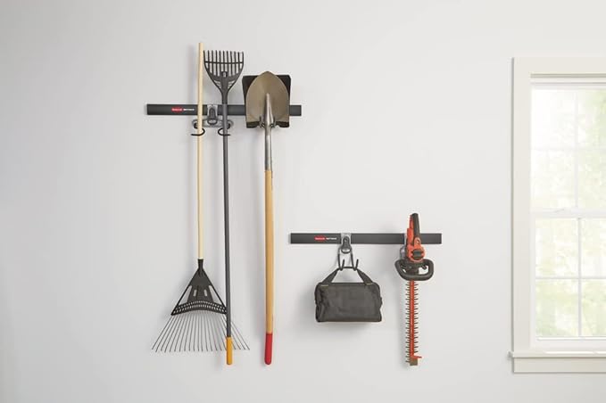 Rubbermaid FastTrack Garage Storage System Tool Hanging Kit, Wall Mount Holder for Garden Lawn Tools/Garage/Home Organization