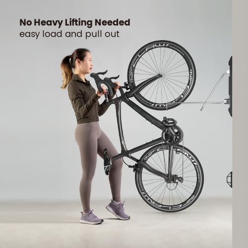 Unbound Bike Storage Rack: Swivel Wall Mount for Effortless Indoor Storage - Space-Saving Design with Swivel Arms. Ideal for Home, Garage, Bike Park (Road Bike Rack (TIRE Width ≤2.1''))