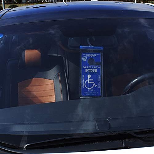 Handicap Parking Placard Holder, Ultra Transparent Disabled Permit Protective Cover with Large Hanger by Tbuymax (Set of 2)