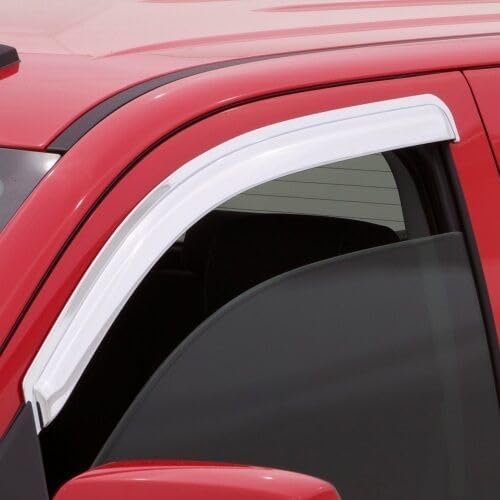 94155Y Chrome Side Window Visor Wind Vent Deflector fit for 2009-2014 ford F150 Supercrew/Crew cab with 4 Full Size Doors,4pc Outside Mount Style Shade Sun Rain Guards Set