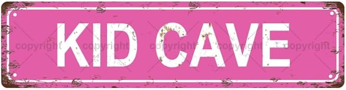 KID CAVE Space Vintage Metal Tin Street Sign Bar Cafe Garage Cave Home Room Wall Bathroom Farmhouse Garden Porch Patio Decor, 16 x 4 Inch