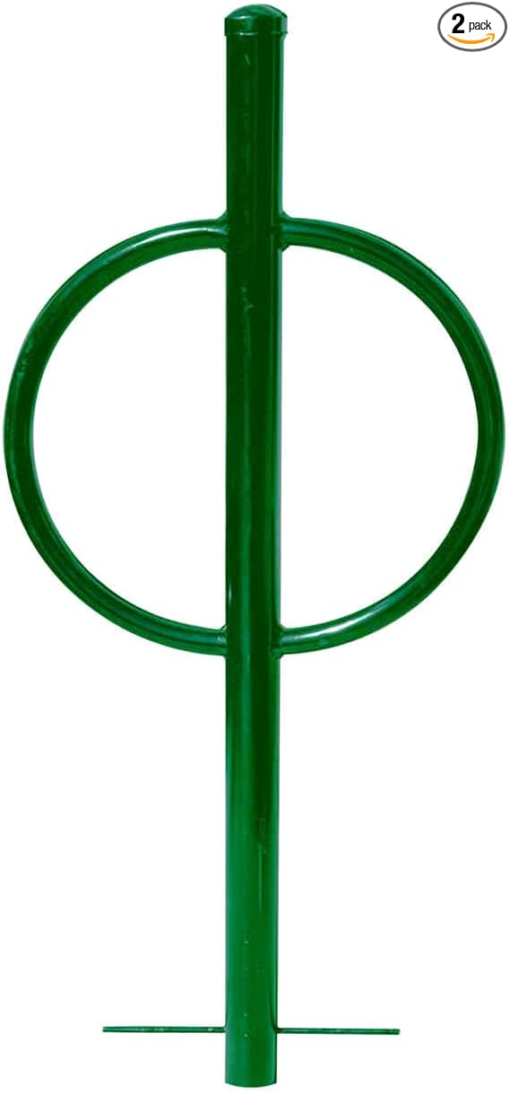 Sandbaggy Post and Ring Rack - In Ground - Commercial Outdoor Bike Parking & Storage Racks (Green, 2)