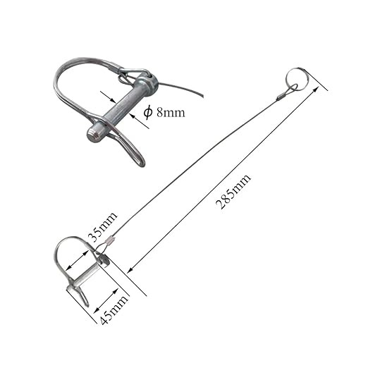 10Pcs Trailer Coupler Pin 5/16x 1-3/4（WxL） Prevents Loss Trailer Hitch Locking Pin with Plastic Coating Tether Steel Quick Release Ring for Shaft Trailer Tongue