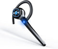 IHAO Wireless Bluetooth Earpiece Headphone Dual Noise Cancelling Mic Painless Open-Ear Handsfree Headset Stereo Sound Left/Right Changeable Earhook Earphones for Driving/Business/Gym