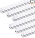 Barrina 6 Pack LED T5 Integrated Single Fixture, 4FT, 2200lm, 3000K (Warm White), 20W, Utility Shop Lights, Ceiling and Under Cabinet Light, ETL Listed, Grow Light with Built-in ON/Off Switch