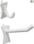 PegPro® J & 2" Hooks Kit for Standard “Wood Fiber” pegboard – Durable Plastic Pegboard Hooks - for Garage, Kitchen, Craft Room, and More (J & 2" Hook - 50 Pack, White)