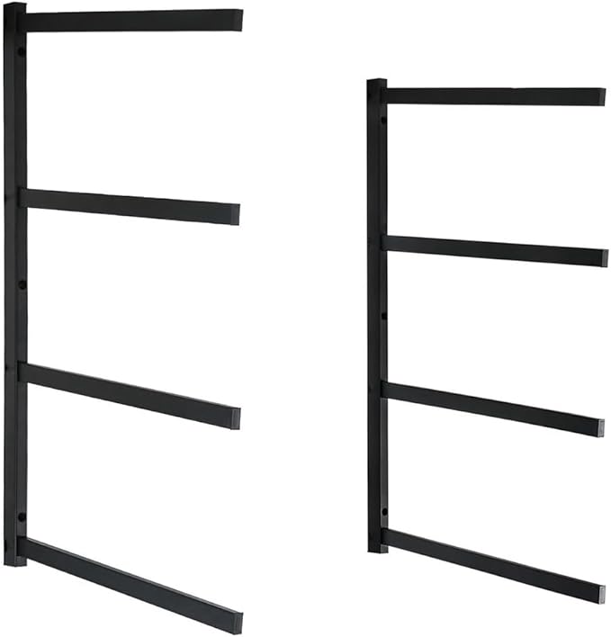 Lumber Storage Rack Metal Shelf Brackets, Sturdy Multipurpose Racking,Indoor & Outdoor Use (4 Level)
