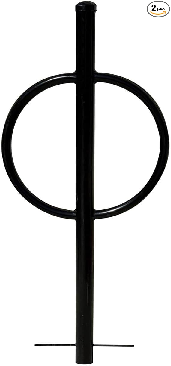 Sandbaggy Post and Ring Rack - In Ground - Commercial Outdoor Bike Parking & Storage Racks (Black, 2)
