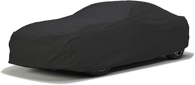DaShield SoftTec Indoor Stretch Satin Car Cover for Hyundai Elantra 2021-2025 Sedan 4-Door Elastic Flexible High-end Luxury Dust-Proof Protection, Car Show, Underground Garage, Black