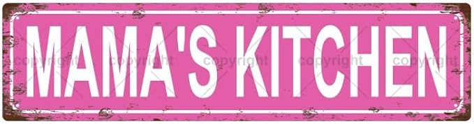 MAMA'S KITCHEN Space Vintage Metal Tin Street Sign Bar Cafe Garage Cave Home Room Wall Bathroom Farmhouse Garden Porch Patio Decor, 16 x 4 Inch