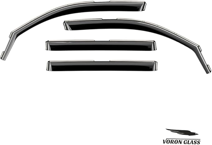 Voron Glass in-Channel Extra Durable Rain Guards for Volkswagen Atlas 2018-2025, Window Deflectors, Vent Window Visors, 4 Pieces - 200256