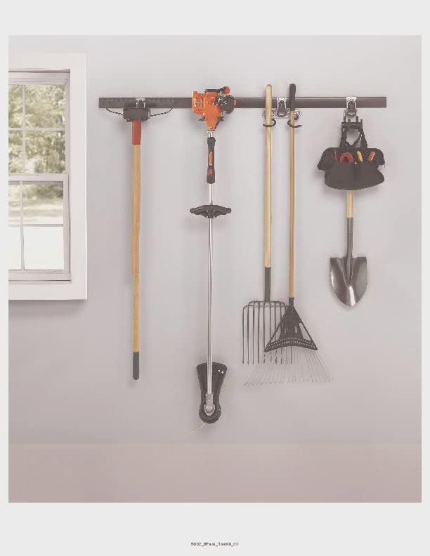 Rubbermaid FastTrack Garage Storage System Tool Hanging Kit, Wall Mount Holder for Garden Lawn Tools/Garage/Home Organization