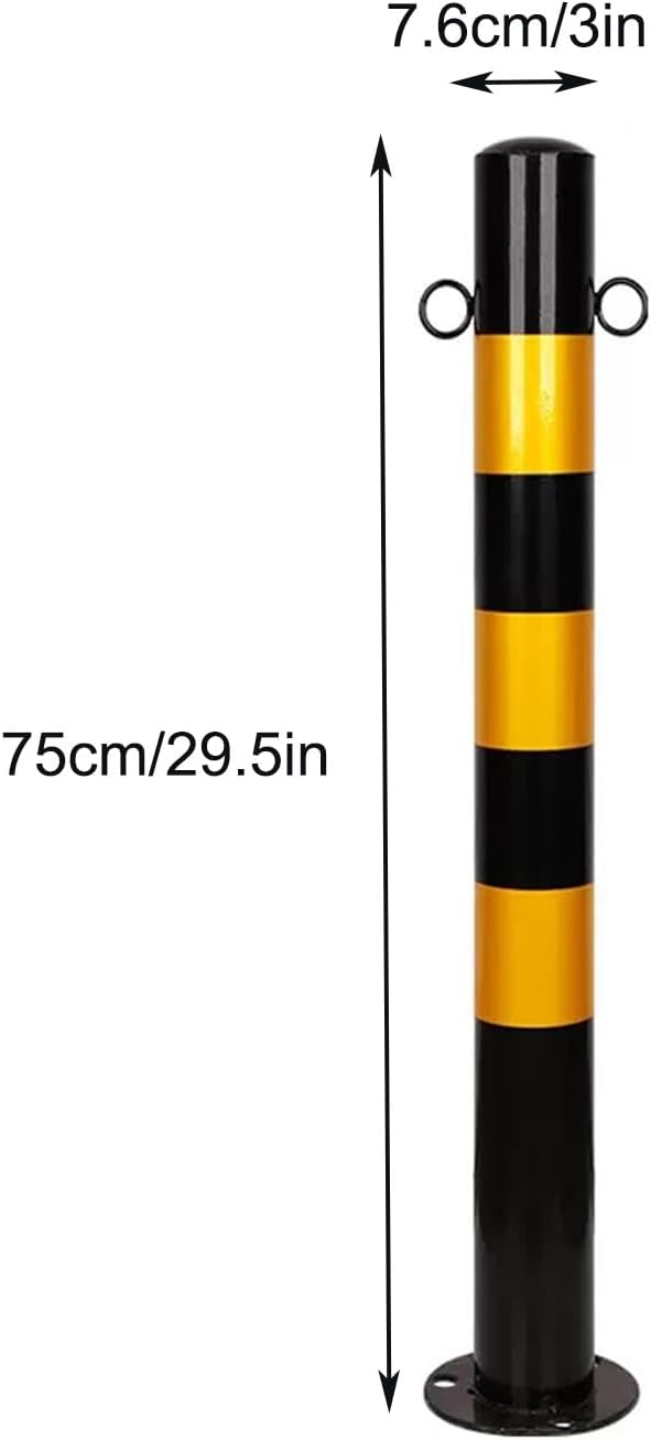 Safety Barrier Bollard for Driveways, Parking Bollard for Warehouse, Traffic Barricade Cones, Parking Stopper for Garage, for Construction Sites etc(Black (4PCS))