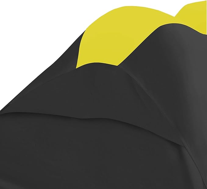 Trailerable Jet Ski Cover, Waterproof Marine Grade 600D Heavy Duty Polyester PWC Cover Yellow/Black Fits from 96" to 102" 1 Seater