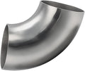 Cotonake OD 5 Inch 90 Degree SS304 Stainless Steel Bend Tube Exhaust Elbow Pipe for Car Modified Exhaust System 5" Piping Silver Tone，Stair Handrail (1pcs)