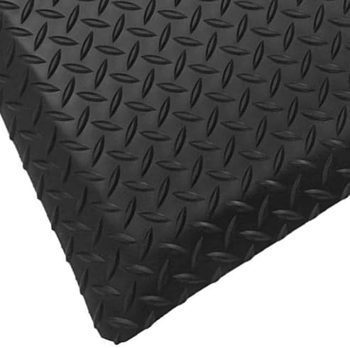 Rhino Mats, American Classic Diamond Anti-Fatigue Mats, Industrial Ergonomic Comfort Standing Mat for Work, Home, Garage, Office, Kitchen or Anywhere (Black 1" Thick, 4 FT. x 10 FT.)