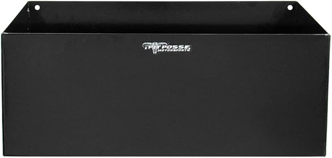 Pit Posse 430BK Double Utility Fuel Jug Rack Holder Shelf 23" Fits 2 Five Gallon Jugs - Made in USA - Enclosed Race Trailer Garage Shop Aluminum Storage Organizer - Includes Mounting Hardware (Black)