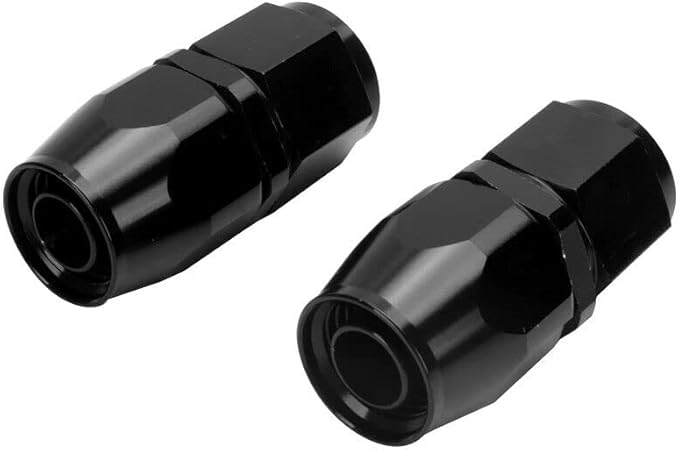 LokoCar 10AN Hose End Fitting 0° Straight Swivel For CPE Braided Hose Black 2Pcs