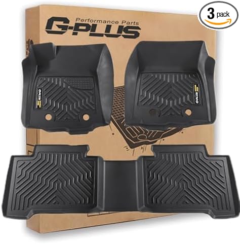 G-PLUS Floor Mats Fit for Toyota Tacoma 2016-2023 Double Cab(Only Fit Automatic) TPE All Weather Custom Fit Floor Liners for Tacoma 1st & 2nd Row Car Floor Mats Accessories