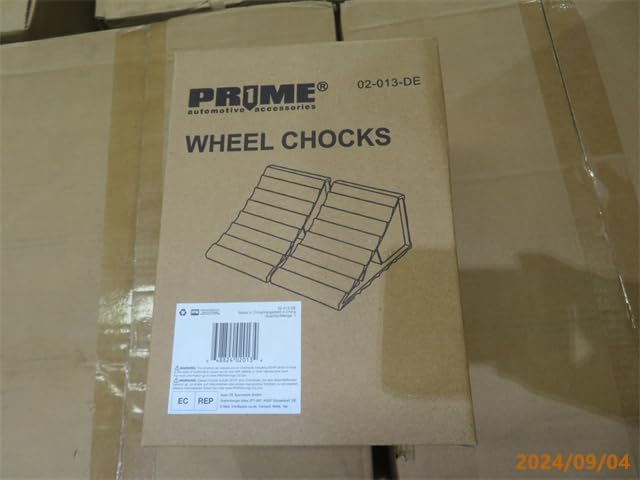 PR1ME Wheel Chocks with Non-Slip Base for RV & Trailer. 2 Pack Heavy Duty Wheel Chock with Bright Yellow. Lightweight Wheel Stoppers for Cars Camper Trucks RVs, Fit for Most Tyre Sizes
