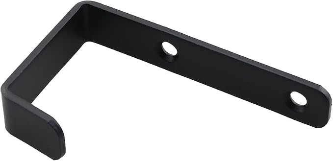 2PCS 82.5x45.5mm Black Metal Wall Mounted 2 Holes J Hook with Screws for Hanging Hat/Clothing/Objects