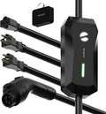Level 1/2 EV Charger, 16A 110-240V Portable EV Charger with 25FT Cable, Home Electric Vehicle Charging Stations with NEMA 6-20 Plug NEMA 5-15 Adapter for All J1772 EVs