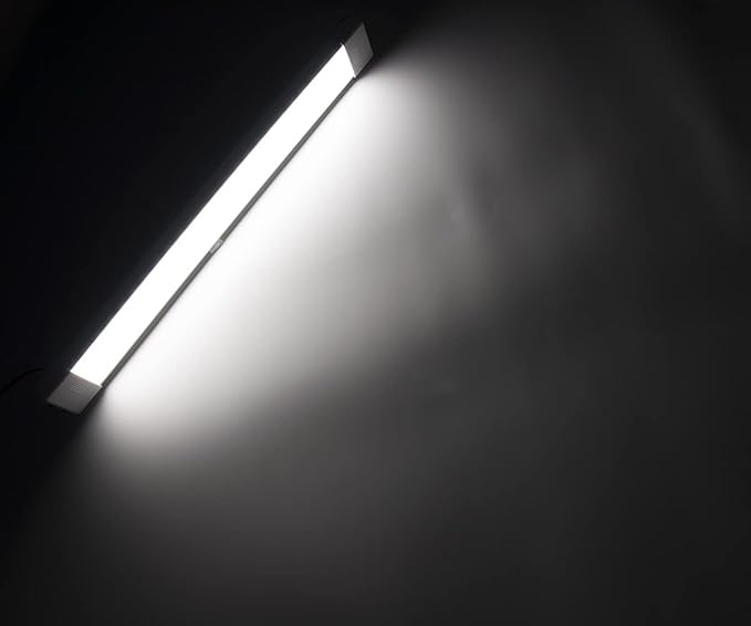 LED Interior Utility Light Fixture 18.5" x 2.6", High Lumen-Output Low Current Draw Energy Efficient, Frosted Lens 6000K Cool-White Even Diffused Beam, On/Off Rocker Switch 12V-24V DC, 1-Pack