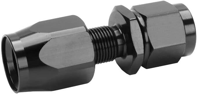 LokoCar 6AN Hose End Fitting 0 Degree Straight Swivel For CPE Braided Hose Black 2Pcs