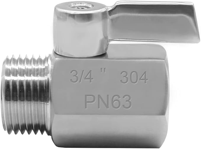 beduan 3/4" Shut Off Valve GHT Thread Stainless Steel Garden Hose Heavy Duty Connector (2 PCS)