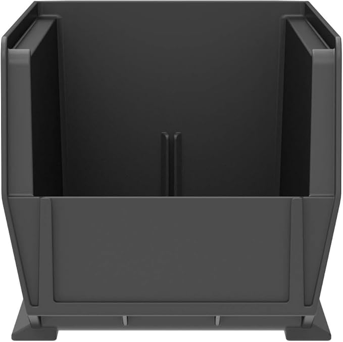 Akro-Mils 30234 AkroBins Plastic Storage Bins, Space-Saving Stackable Bins for Garage, Pantry, Craft Organization, 15-" x 5-" x 5-", Black, 12-Pack