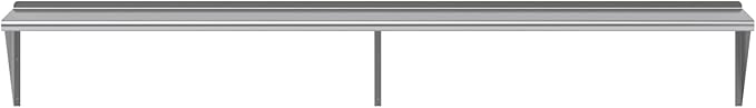 AmGood 96" Long X 18" Deep Stainless Steel Wall Shelf | NSF Certified | Appliance & Equipment Metal Shelving | Kitchen, Restaurant, Garage, Laundry, Utility Room