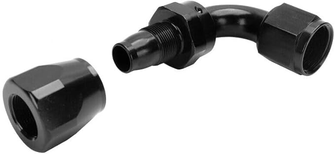 LokoCar 10AN Hose End Fitting 90 Degree Swivel For CPE Braided Hose Black 2Pcs