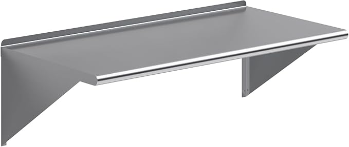 AmGood 48" Long X 24" Deep Stainless Steel Wall Shelf | NSF Certified | Appliance & Equipment Metal Shelving | Kitchen, Restaurant, Garage, Laundry, Utility Room