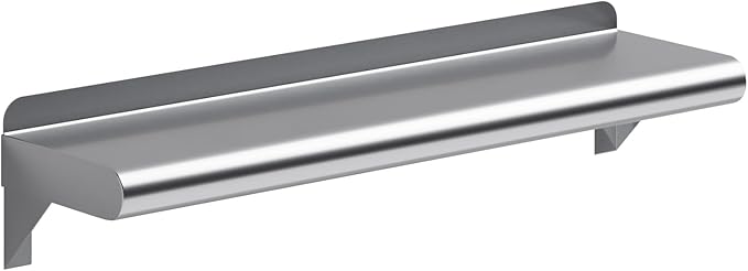 AmGood 24" Long X 6" Deep Stainless Steel Wall Shelf | NSF Certified | Appliance & Equipment Metal Shelving | Kitchen, Restaurant, Garage, Laundry, Utility Room