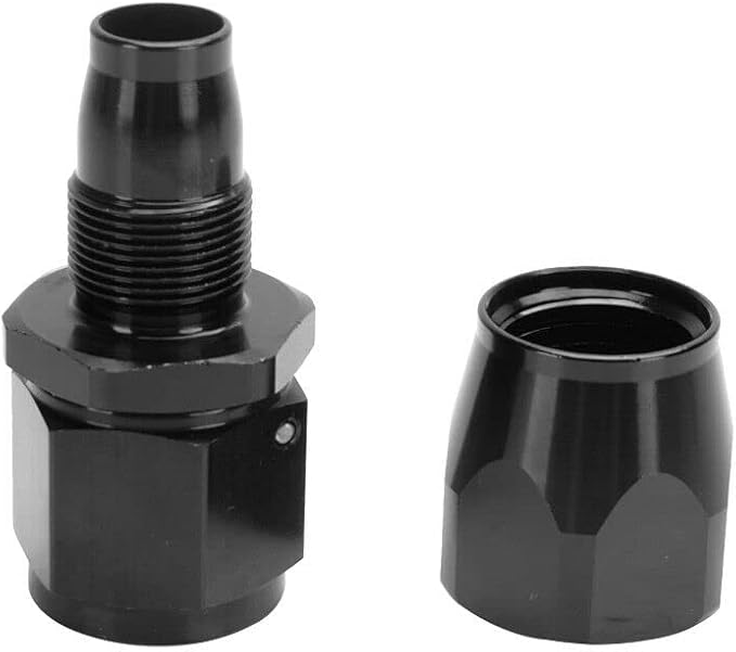 LokoCar 10AN Hose End Fitting 0° Straight Swivel For CPE Braided Hose Black 2Pcs